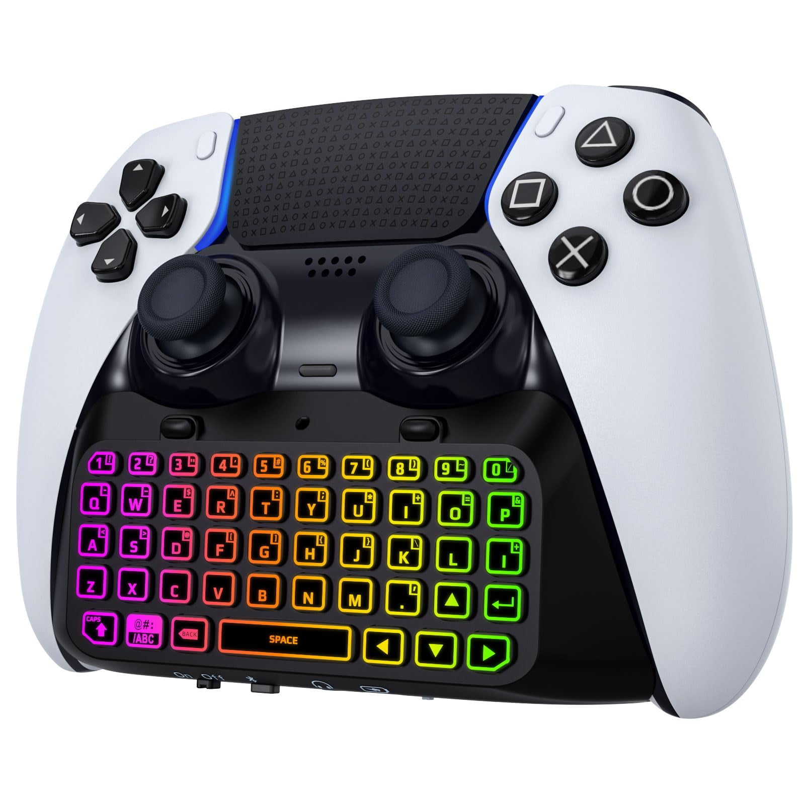 MoKo RGB Backlight Keyboard for PS5 Dualsense Edge Controller, Wireless