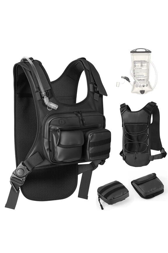 Running Hydration Vest Backpack, Lightweight Chest Pack with 2.0L Water Bladder Bag Daypack for  Women Men Hiking Running Cycling Race Marathon