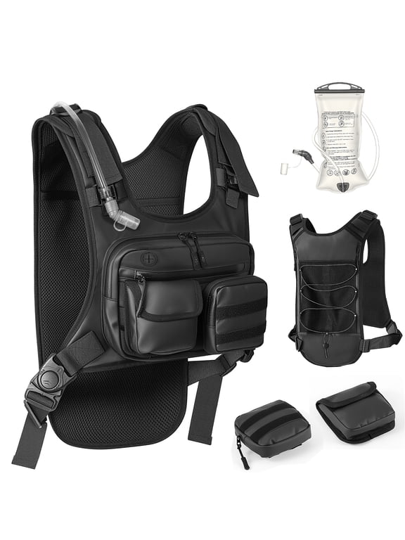 Running Hydration Vest Backpack, Lightweight Chest Pack with 2.0L Water Bladder Bag Daypack for Women Men Hiking Running Cycling Race Marathon
