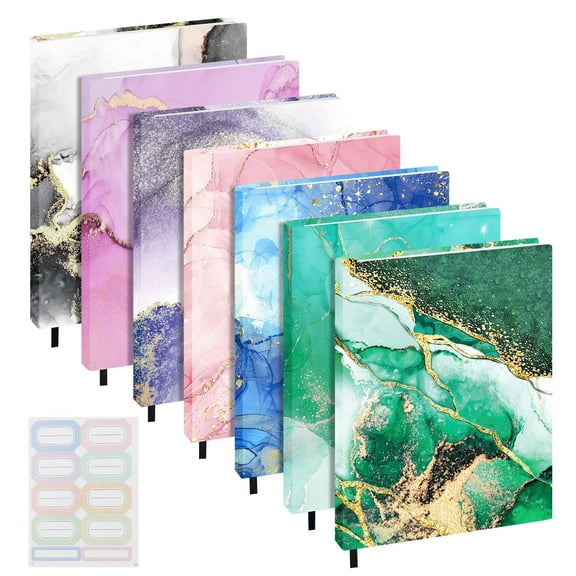 MoKo Book Cover, 7 Pcs Fabric Stretchable Protector for Textbook Paperbacks School Supplies, up to 9 x 11 in