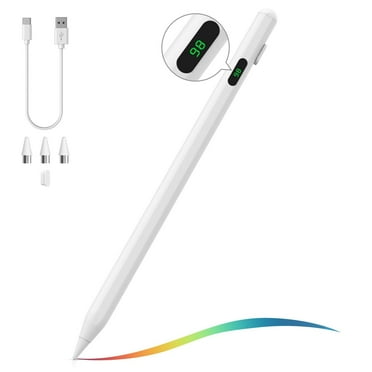 MoKo Stylus Pen for Touch Screen, Active Universal Stylus Pen Compatible with iPad/iPhone/Samsung and Other ios/Android Smartphone and Tablet Devices,Power Display, White