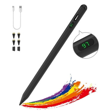 MoKo Stylus Pens for Touch Screens, Fast Charge Stylus Pen for Apple iPad/iPhone/Samsung/Lenovo/iOS/Android Tablets&Smart Phone Universal Stylus Capacitive Screen Pencil with Power Display, Black
