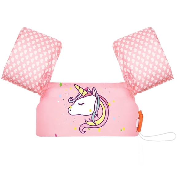 MoKo Swim Vest for Kid 20-50 lbs, Swimming Arm Floaties  Water Wings for 2-7 Years Old, Pink