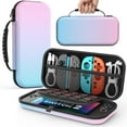 thumbnail image 1 of MoKo Carrying Case for Nintendo Switch 2, Protective Hard Shell Carry Case 10 Cartridges with Pockets for Switch 2, Blue Pink, 1 of 9