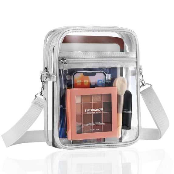 MoKo Unisex Clear Adjustable strap Crossbody Bag, Gray