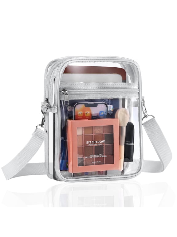 Unisex Clear Adjustable strap Crossbody Bag, Gray