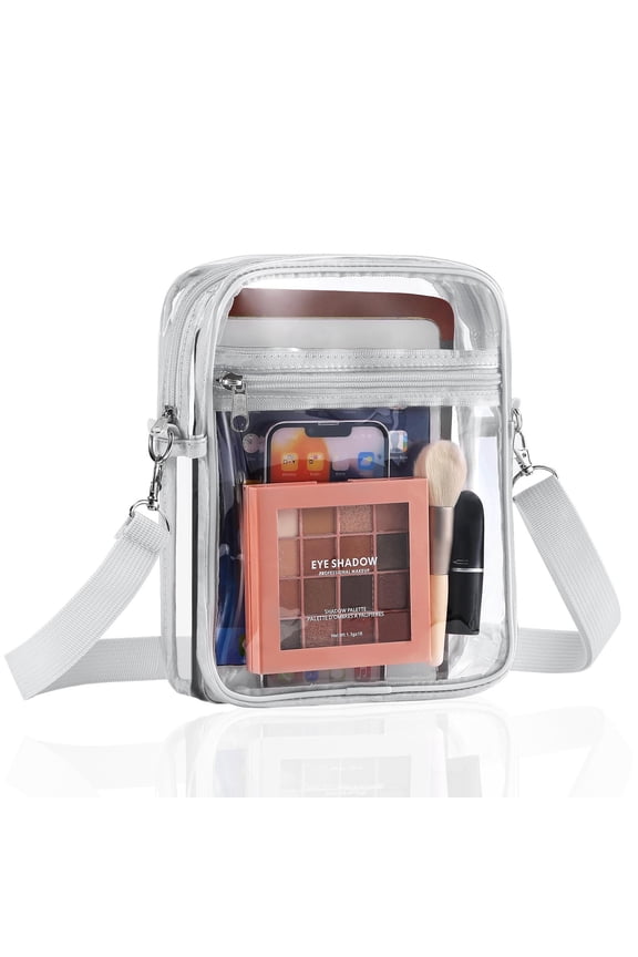 Unisex Clear Adjustable strap Crossbody Bag, Gray