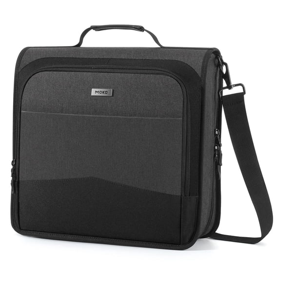 MoKo Zipper Binder, 3 Inch 3 D-Ring 700 Sheets Capacity Multi-Pocket Organizer with Shoulder Strap & Handle, School Supplies,Black