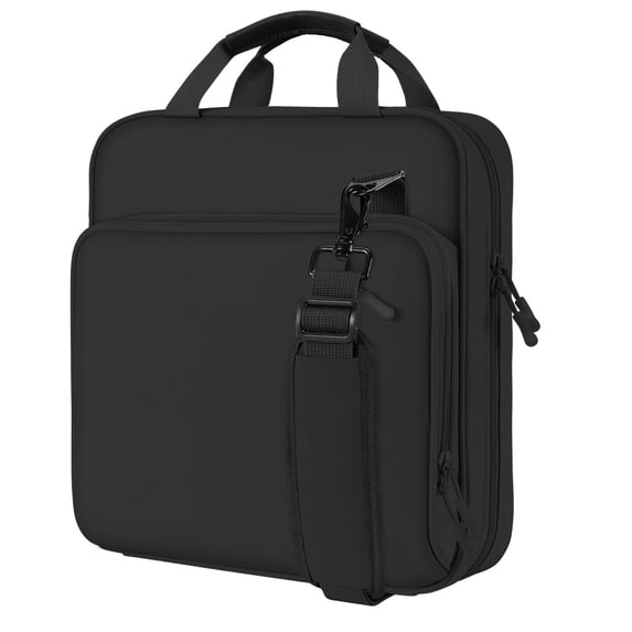 MoKo Zipper Binder, 3 inch 3 Ring 700 Sheet Capacity Multi-Pocket Binder with Shoulder Strap Handle,Black