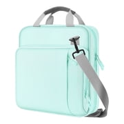 MoKo Zipper Binder with Strap Handle, 2 inch 3 Ring 500 Sheet Capacity Multi-Pockets Binder Organizer, School Office Supplies, Mint Green