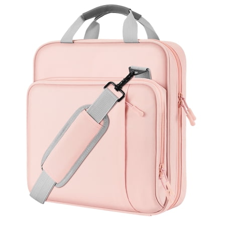 MoKo Zipper Binder with Strap Handle, 2 inch 3 Ring 500 Sheet Capacity Multi-Pockets Binder Organizer, School Office Supplies, Pink