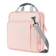 MoKo Zipper Binder with Strap Handle, 2 inch 3 Ring 500 Sheet Capacity Multi-Pockets Binder Organizer, School Office Supplies, Pink