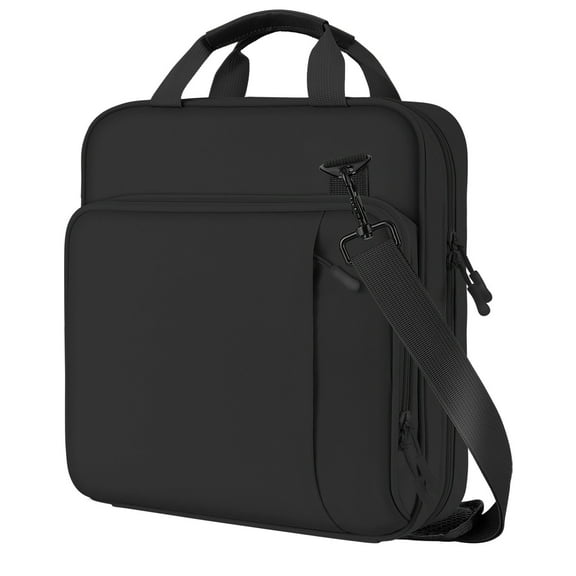 MoKo Zipper Binder with Strap Handle, 2 inch 3 Ring 500 Sheet Capacity Multi-Pockets Binder Organizer, School Office Supplies, Black