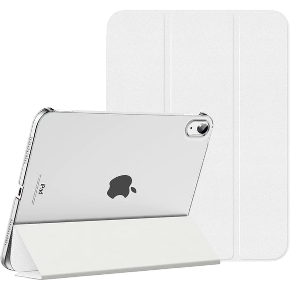 MoKo for iPad (A16) 11th Generation Case 11 Inch 2025, iPad 10th Generation Case 10.9 Inch 2022, Slim Stand Hard PC Translucent Back Shell Smart Cover, Support Touch ID, Auto Wake/Sleep, White