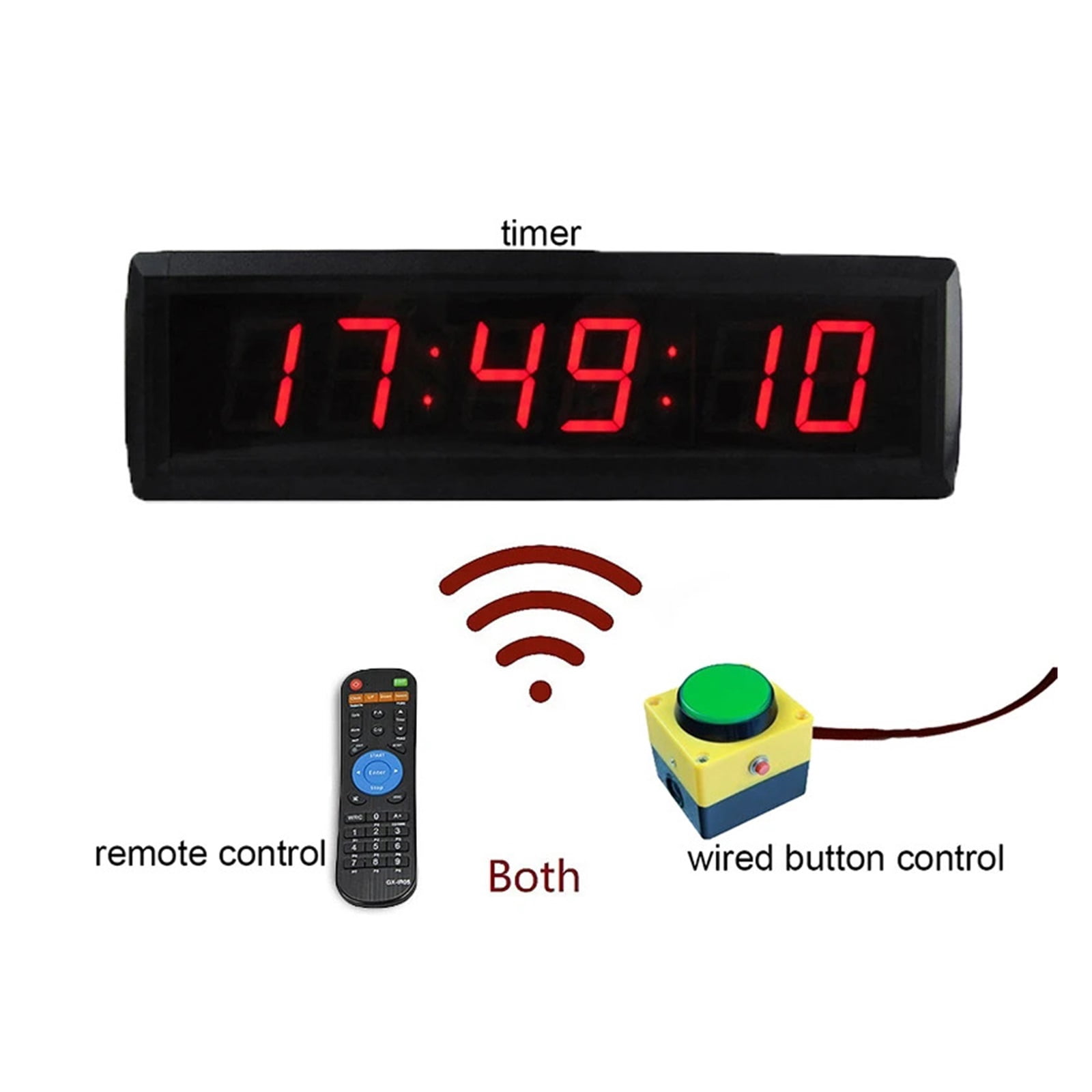 MoMo LED Countdown Wall Clock With Chronograph, Alarm, Timer, Stopwatch ...