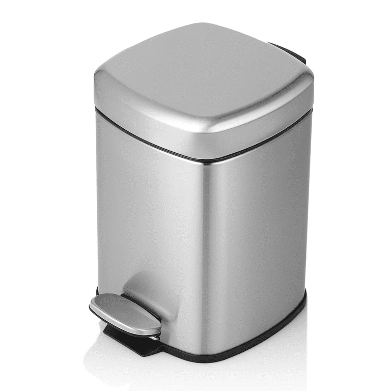 MoNiBloom 1.6 Gallon Trash Can with Soft Close Lid Stainless