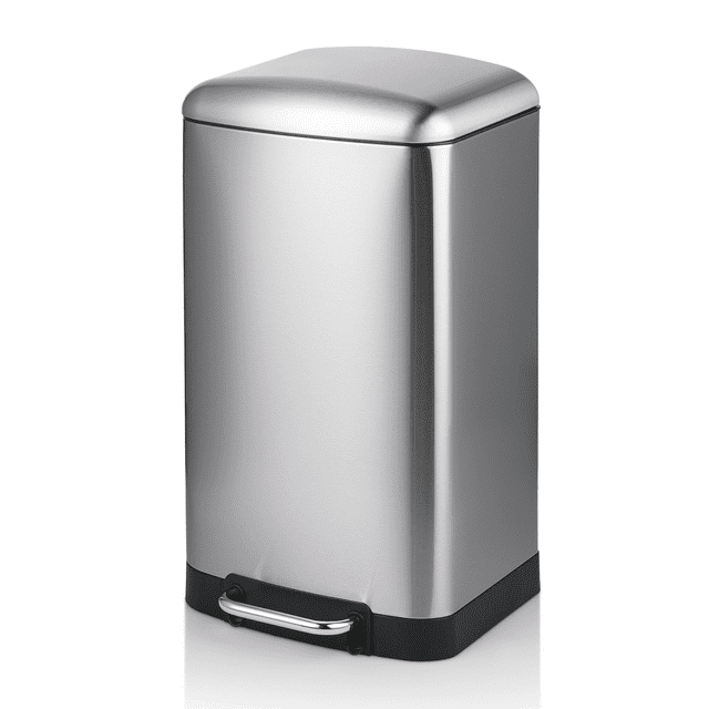 MoNiBloom 10.5 Gallon Trash Can, HandsFree Stainless Steel Kitchen