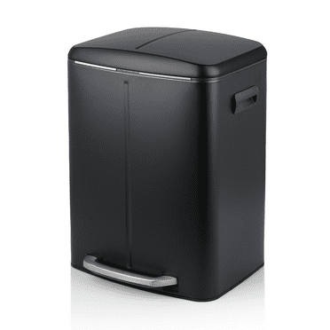 YITAHOME Outdoor Resin-Based Dual Compartment Trash Bins, 62 Gallon