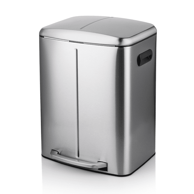MoNiBloom Large Indoor/Outdoor 10 Gallon Kitchen Stainless Steel Trash