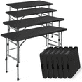 thumbnail image 1 of MoNiBloom 10 Pieces 4-Foot Plastic Folding Card Table, Indoor Outdoor Desk with Carrying Handle and Height Adjustable, Black, 1 of 10