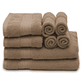 thumbnail image 1 of MoNiBloom 100% Cotton 8-Piece Towel Set, 2 Bath Towels, 2 Hand Towels and 4 Washcloths, Super Soft and High-Absorbent, Machine Washable, Chocolate Brown, 1 of 12