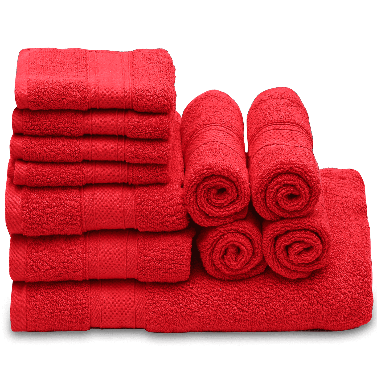 MoNiBloom 11-Piece Bath Towel Set, 100% Cotton Bathroom Towels, Bath Towel,  2 Hand Towels and 8 Washcloths for Bathroom, Machine Washable, Light Purple  
