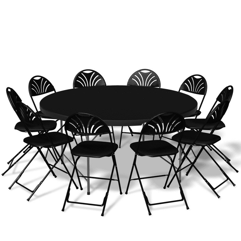 Black plastic garden table and chairs sale