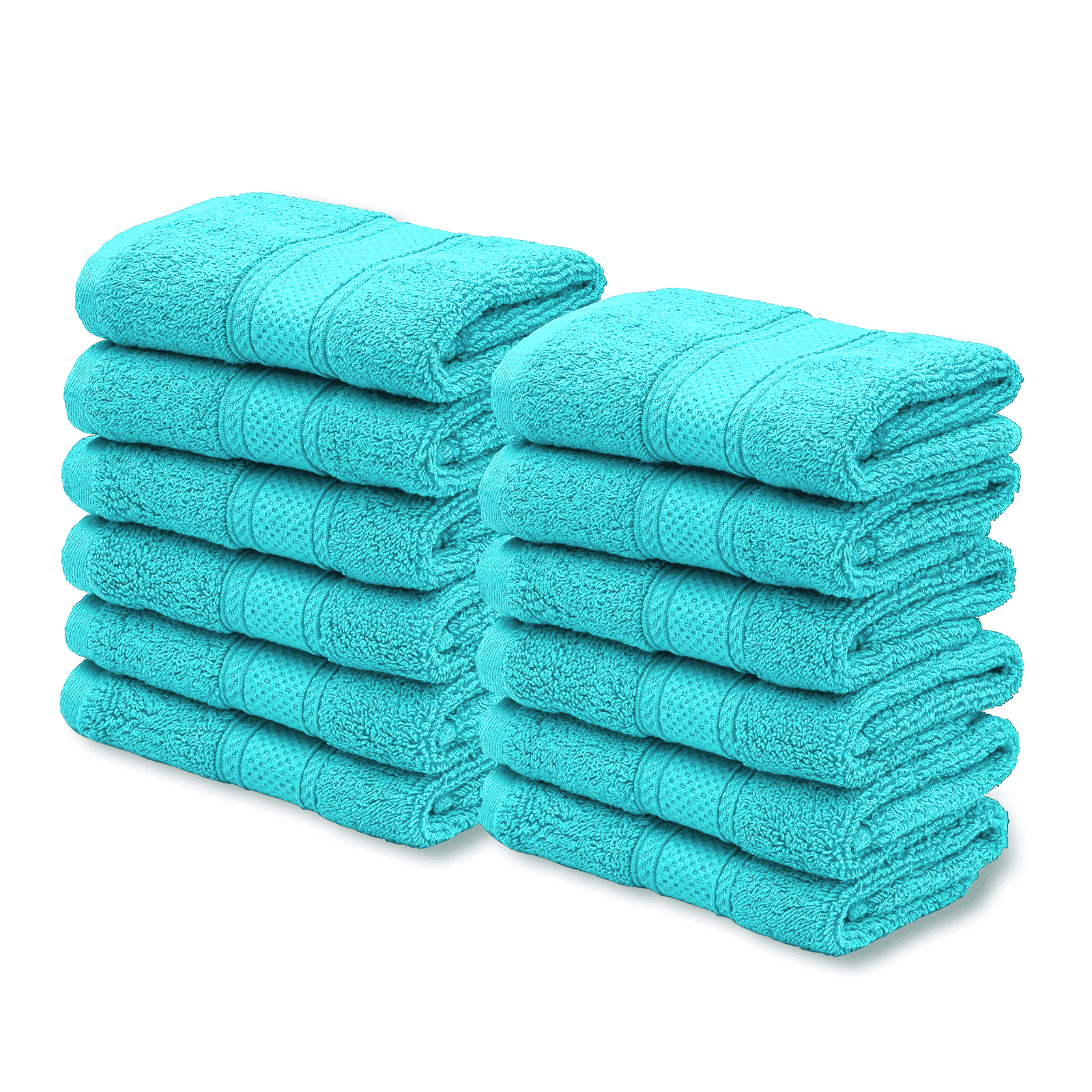 12 Pack - 12 x 12 White Cotton Ribbon Washcloths Rags - Lt Weight Thin  Cloth Rags - Bath/Exfoilating/Kitchen/Garage - 1 lb per Dozen