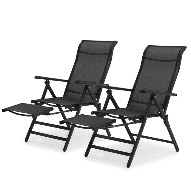 MoNiBloom 2 Pack Outdoor Foldable Lounge Pool Chairs, 95140¬∞ Recliner