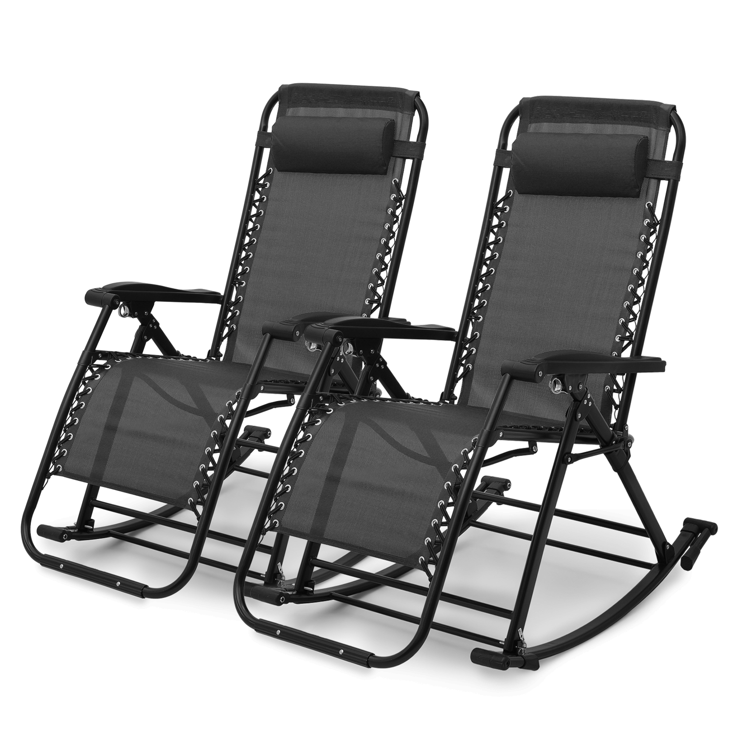 Ktaxon 2PCS Folding Zero Gravity Reclining Lounge Chairs Outdoor Beach