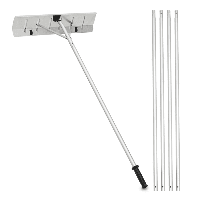 MoNiBloom 20FT Aluminum Snow Roof Rake, Extendable Snow Shovel