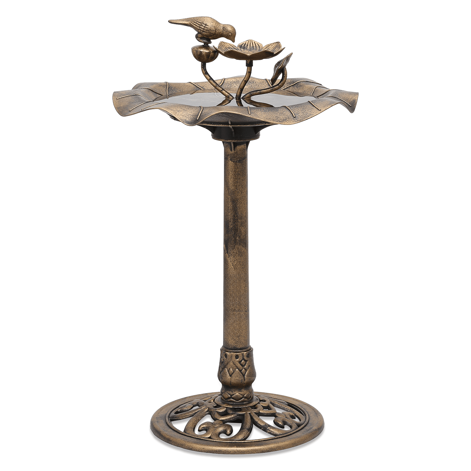 MoNiBloom 28" Outdoor Pedestal Bird Bath, for Garden Patio Backyard Decor, Bronze