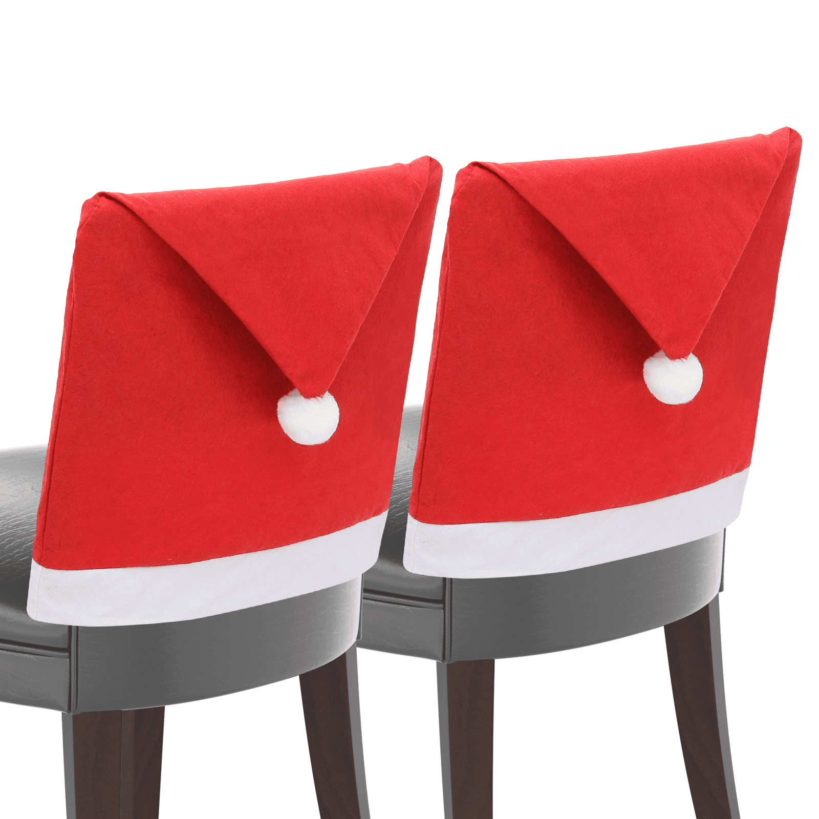 MoNiBloom 2PCS Christmas Chair Covers, NonWoven Xmas Hat Santa Claus