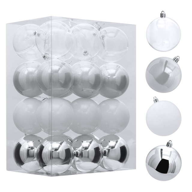 MoNiBloom 3" Christmas Tree Balls Ornaments, 24pcs Shatterproof