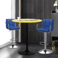 thumbnail image 1 of MoNiBloom 3 Piece Bar Dining and Chair Set, 31.5" Round Cocktail Table and Swivel PU Lether Barstools for office Room Indoor, 1 of 11