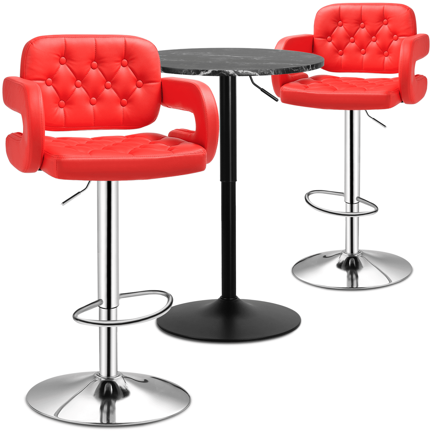 Club Table Sets MoNiBloom 3 Piece Bar Table and Chair Set, 23.5