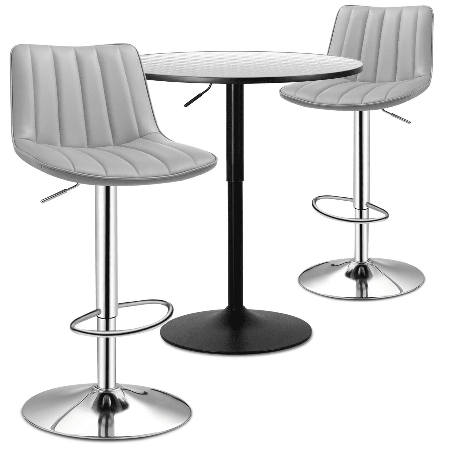 MoNiBloom 3 Piece Bar Table and Chair Set, 31.5" Dining Table High Top