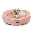 thumbnail image 1 of MoNiBloom 30" Dog Bed & Cat Bed, Slip-Resistant Bottom Puppy Bed Warming Cozy Round Soft Pet Bed, Machine Washable Calming Donut Bed, Pink, 1 of 11