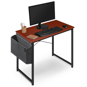 MoNiBloom 32" Computer Writing Desk, Sturdy Home Office Table, Work Desk with Storage Bag, Maroon