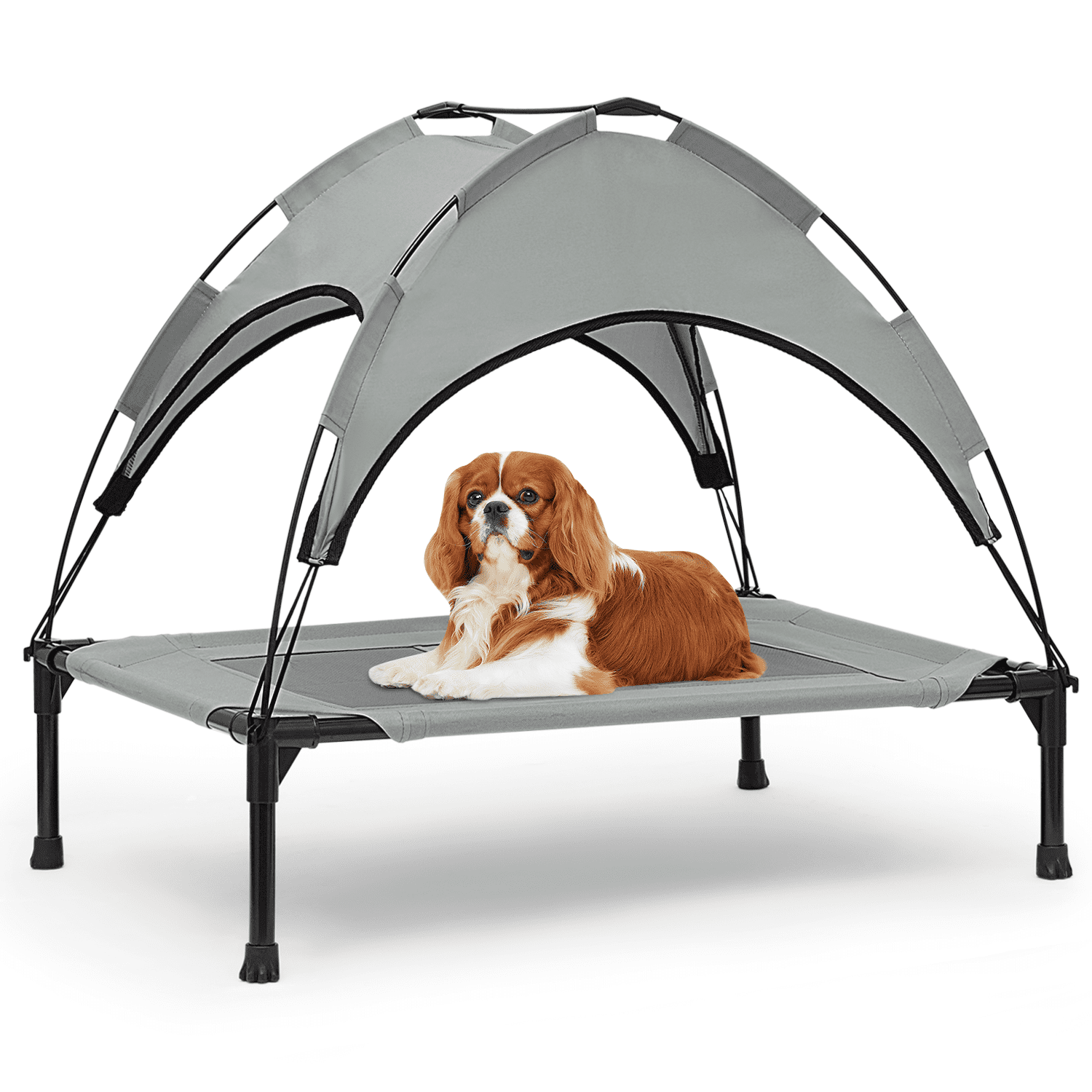 MoNiBloom 32" Elevated Dog Bed with Canopy, Outdoor Dog Cot with