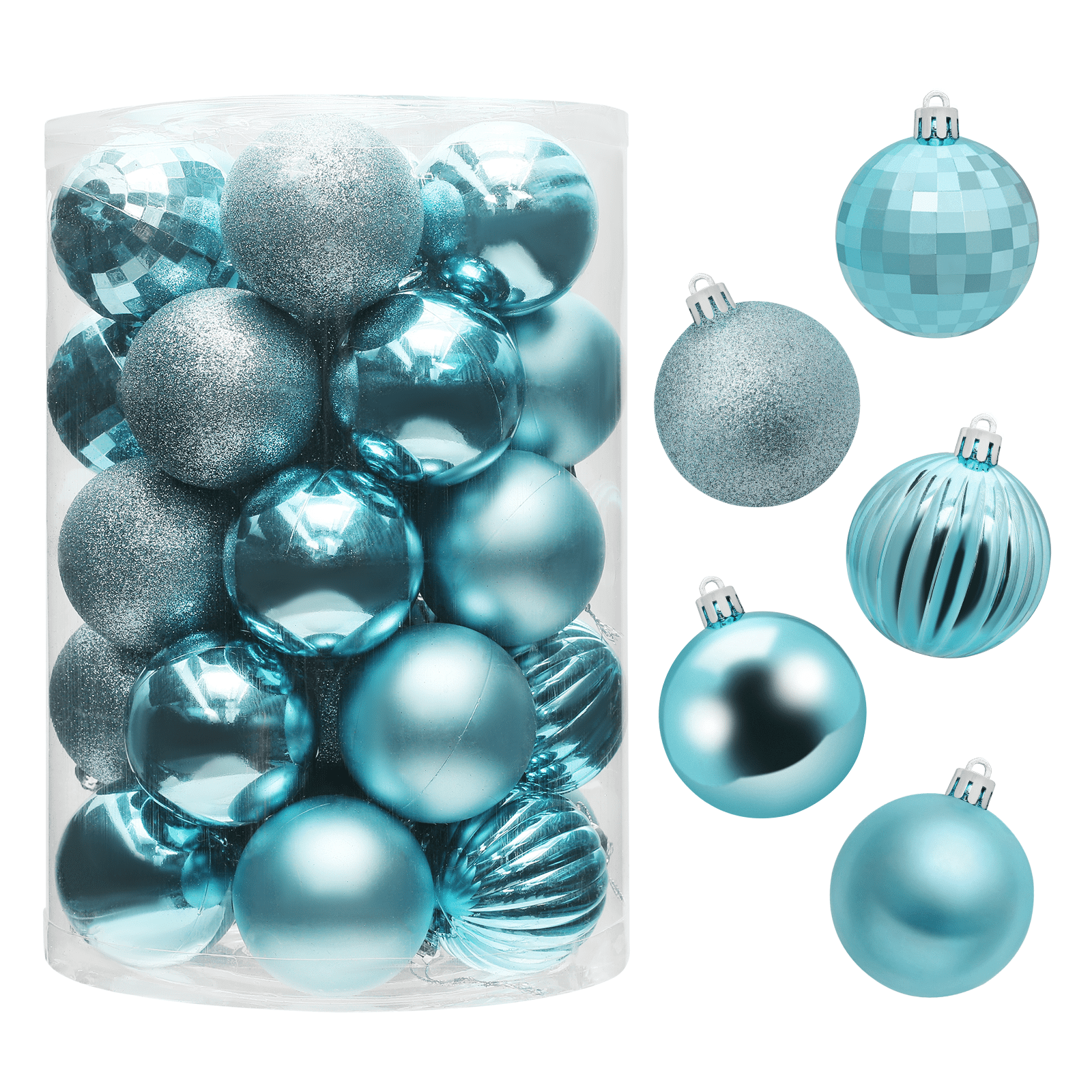 MoNiBloom 34pcs Blue Christmas Tree Balls Ornaments, 2" Diameter with ...