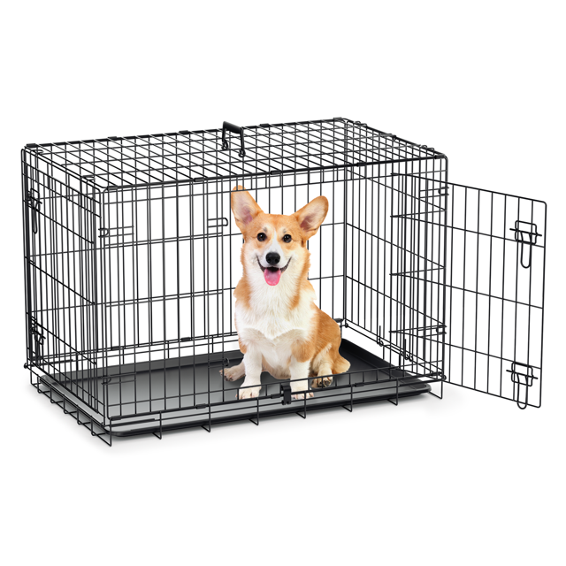 MoNiBloom 36" Metal Medium Durable Dog Crate Kennel, Folding Dog Cage 2