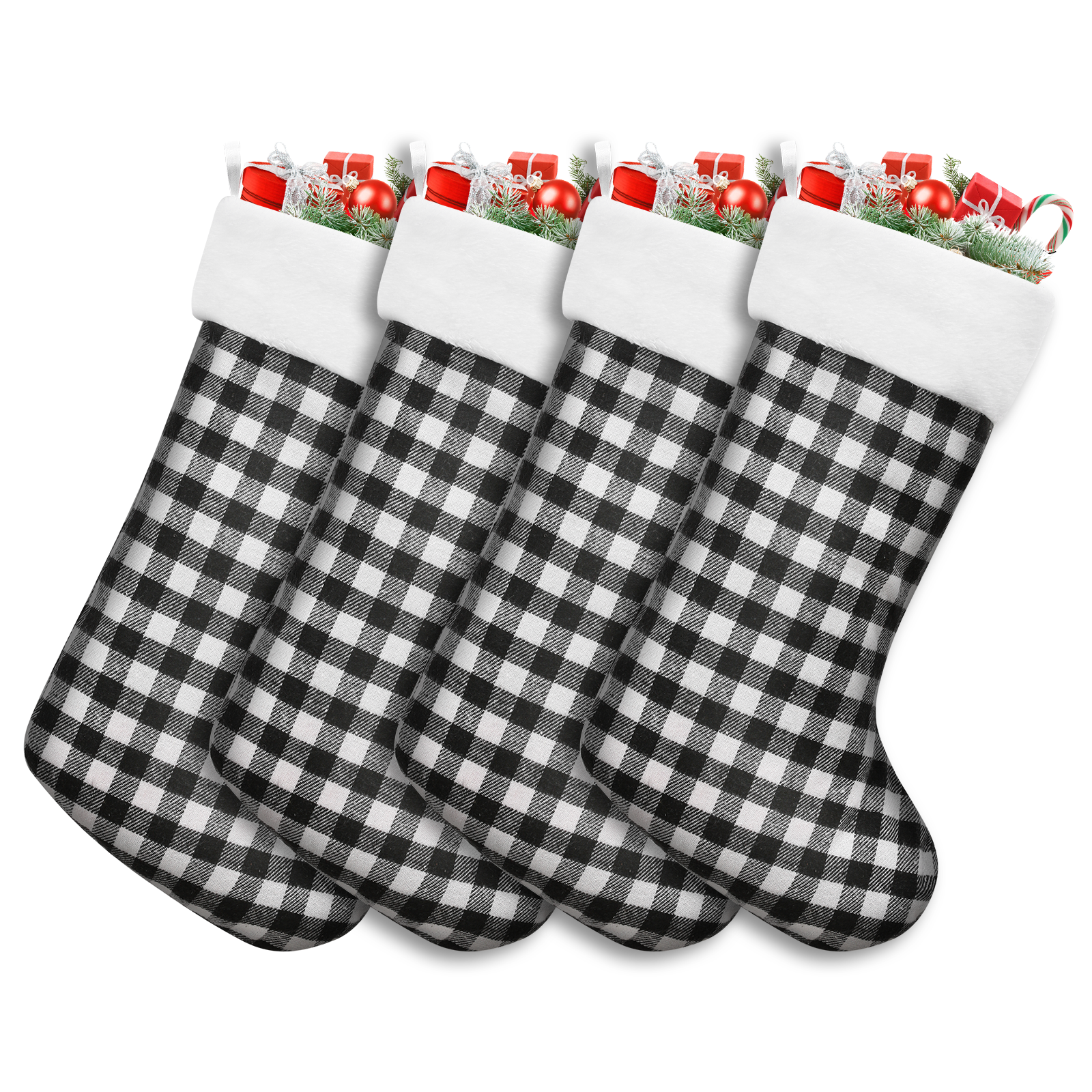 Wofair Unique Ivory White Knit Christmas Stockings, 4 Pack 14 inches