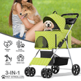 thumbnail image 1 of MoNiBloom 4 Wheel Foldable Dog Pet Stroller with Cup Holder, Lawn Green with White Polka Dots, 1 of 12