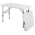 thumbnail image 1 of MoNiBloom 4Ft Folding Card Table, Indoor Outdoor Heavy Duty Portable Rectangle Desk with Handle for Picnic Camping, White, 1 of 11