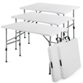thumbnail image 1 of MoNiBloom 5 Pack 4Ft Folding Card Table, Indoor Outdoor Heavy Duty Portable w/ Handle, for Picnic, Camping, White, 1 of 10