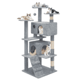 thumbnail image 1 of MoNiBloom 54.5" Multi-Level Cat Tree Condo Cat Tower with Scratching Posts & Plush Perch, Light Gray, 1 of 11