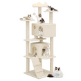 thumbnail image 1 of MoNiBloom 60" Cat Tree for Large Heavy Cat, Multi-Level Cat Tree Tower with Condos Padded, Beige, 1 of 11