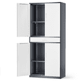 thumbnail image 1 of MoNiBloom 71" Metal Garage Storage Cabinet with Locking Doors & Drawer, Adjustable Shelves for Home, Office, Grey White, 1 of 10