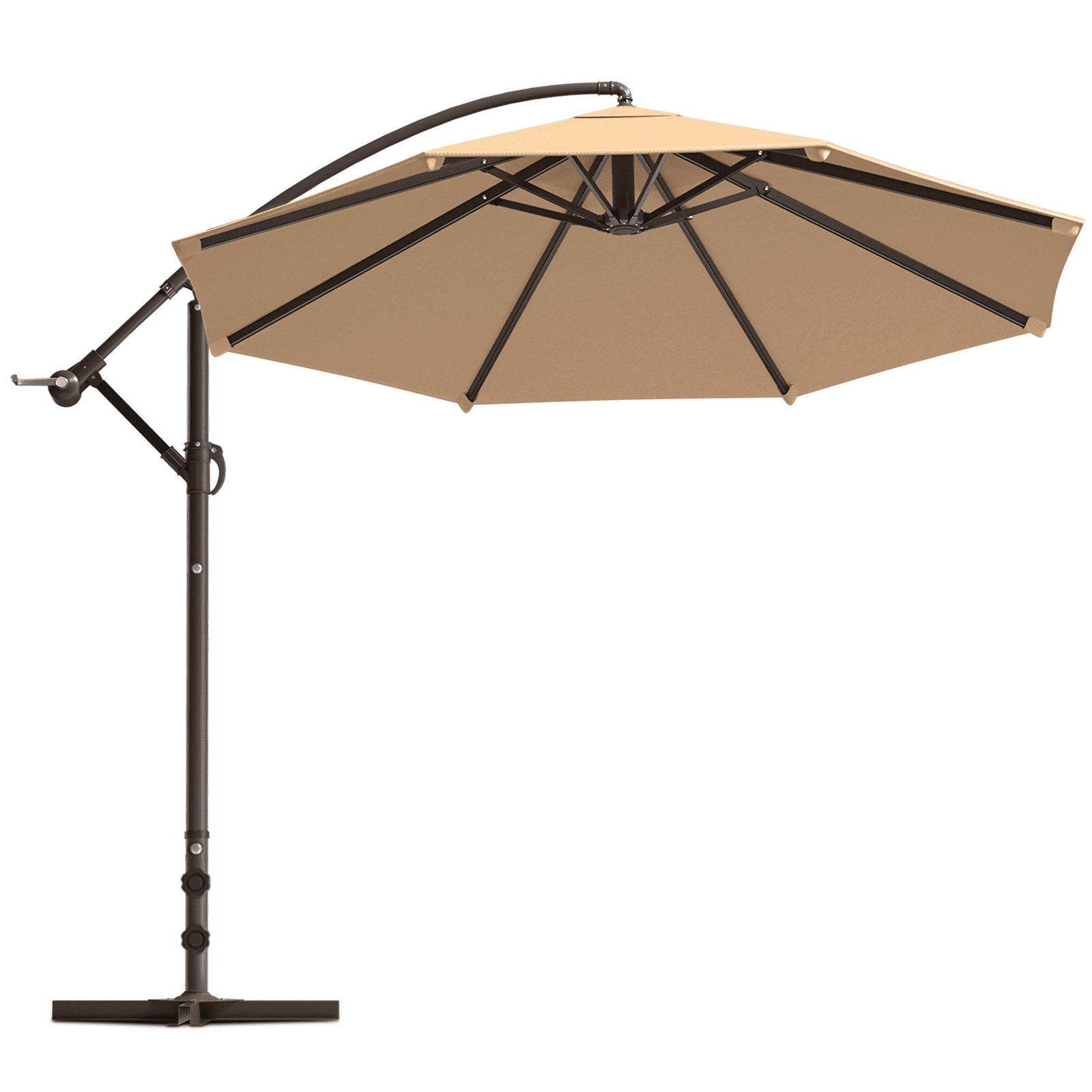 MoNiBloom 8.5 FT Patio Umbrella, Crank Offset Hanging Market Umbrella